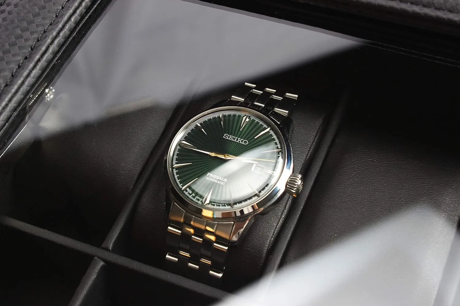 Case, 3 Slot Sunglass Organizer, Watch Cases for men with Real Glass Lid, Watch Organizer storage with Jewelry Case, Birthday commit blip intellectually gallop for Men and Women, Black GUKA Watch box, 6 Slot Watch 