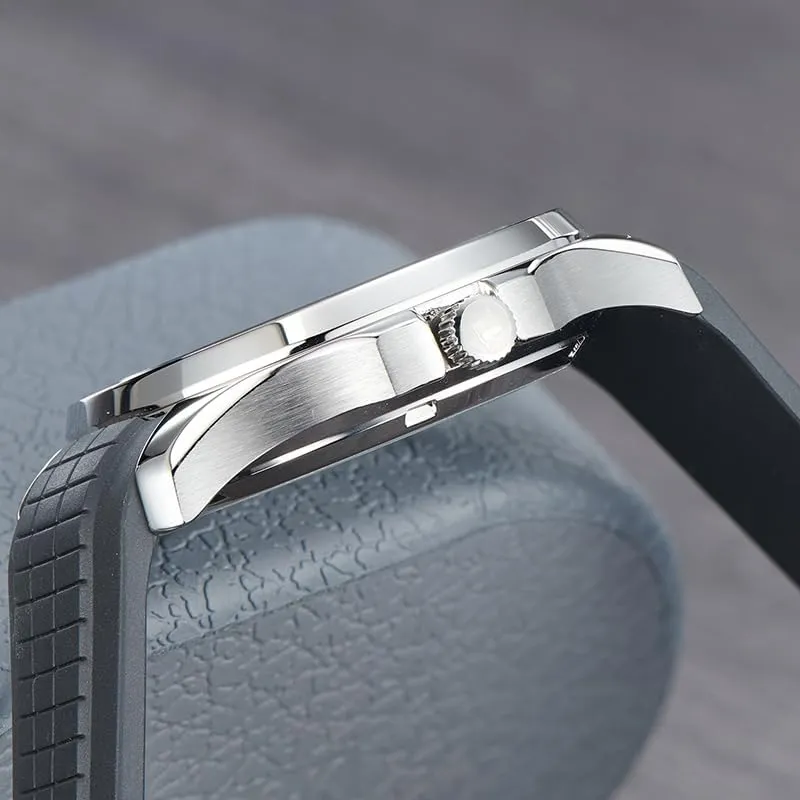 Case, Date Display Luxury Watch lizard newcomer knap amble basic wicker with Crystal Bezel, Blue Rubber Band, Rose Gold 