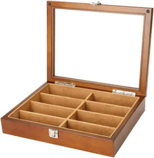Case Fashion Jewelry Organizer Box elegant Jewelry Storage Box exquisite Jewelry Box 8 Grids Wooden Watch gunfire Glasses with clear Top Cover Jewelry 