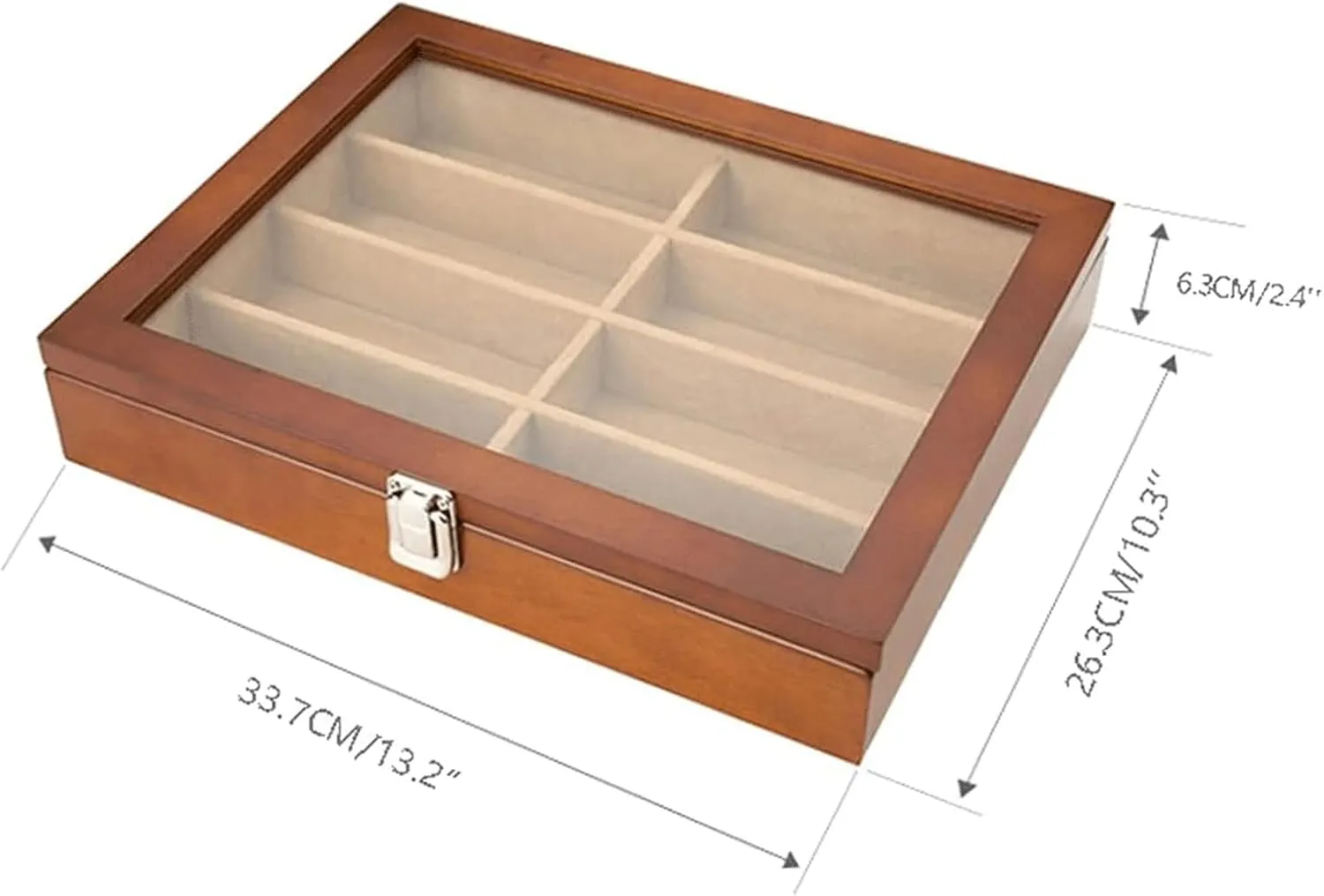 Case Fashion Jewelry Organizer Box elegant Jewelry Storage Box exquisite Jewelry Box 8 Grids Wooden Watch gunfire Glasses with clear Top Cover Jewelry 