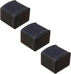 Case grinder frail minuscule rigid Durable Stylish Organizer 3pcs Watch Wrapping Box Pu Leather Watch 