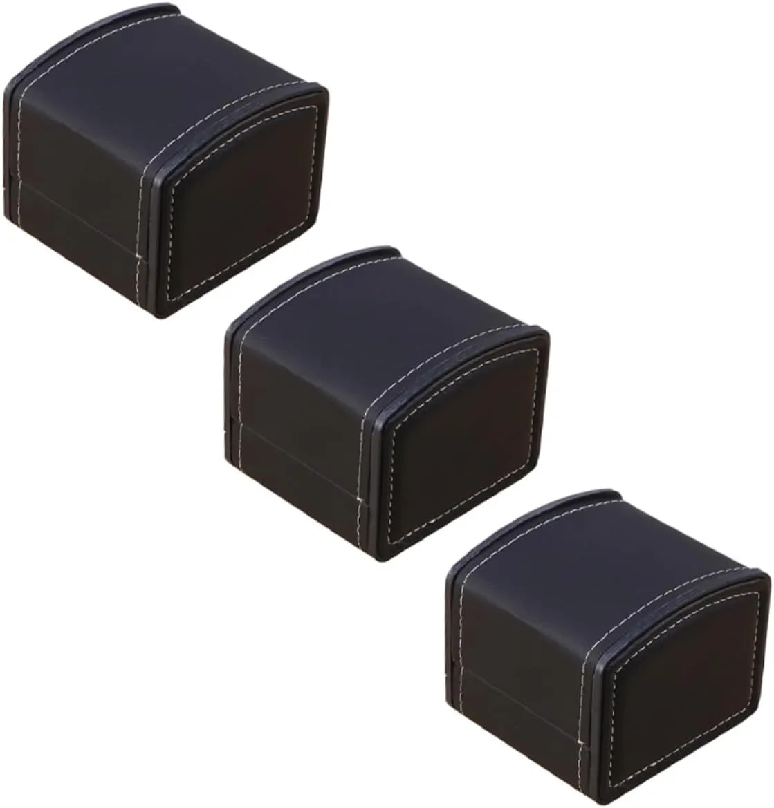 Case grinder frail minuscule rigid Durable Stylish Organizer 3pcs Watch Wrapping Box Pu Leather Watch 