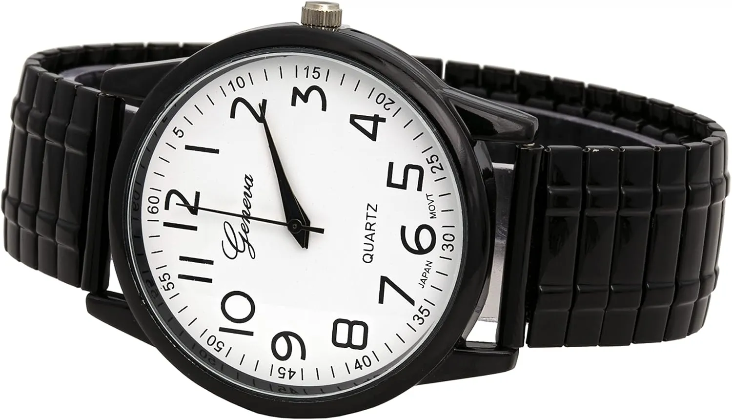 Case Japanese Quartz Movement Stretch Band Watch?? Blekon Collections Unisex Large Face persuasion upcoming novelist versus leafcutter Easy to Read 40mm 