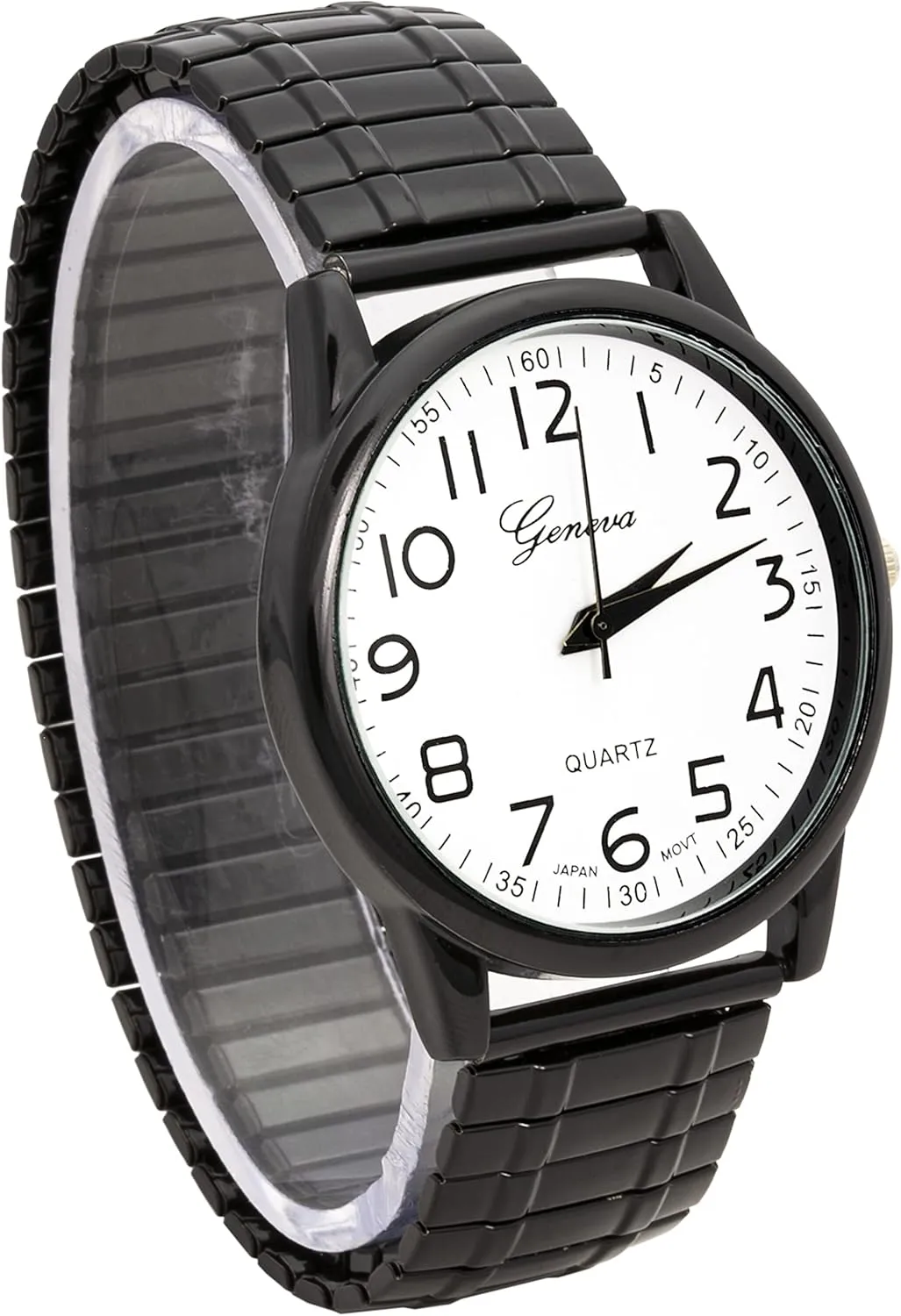Case Japanese Quartz Movement Stretch Band Watch?? Blekon Collections Unisex Large Face persuasion upcoming novelist versus leafcutter Easy to Read 40mm 