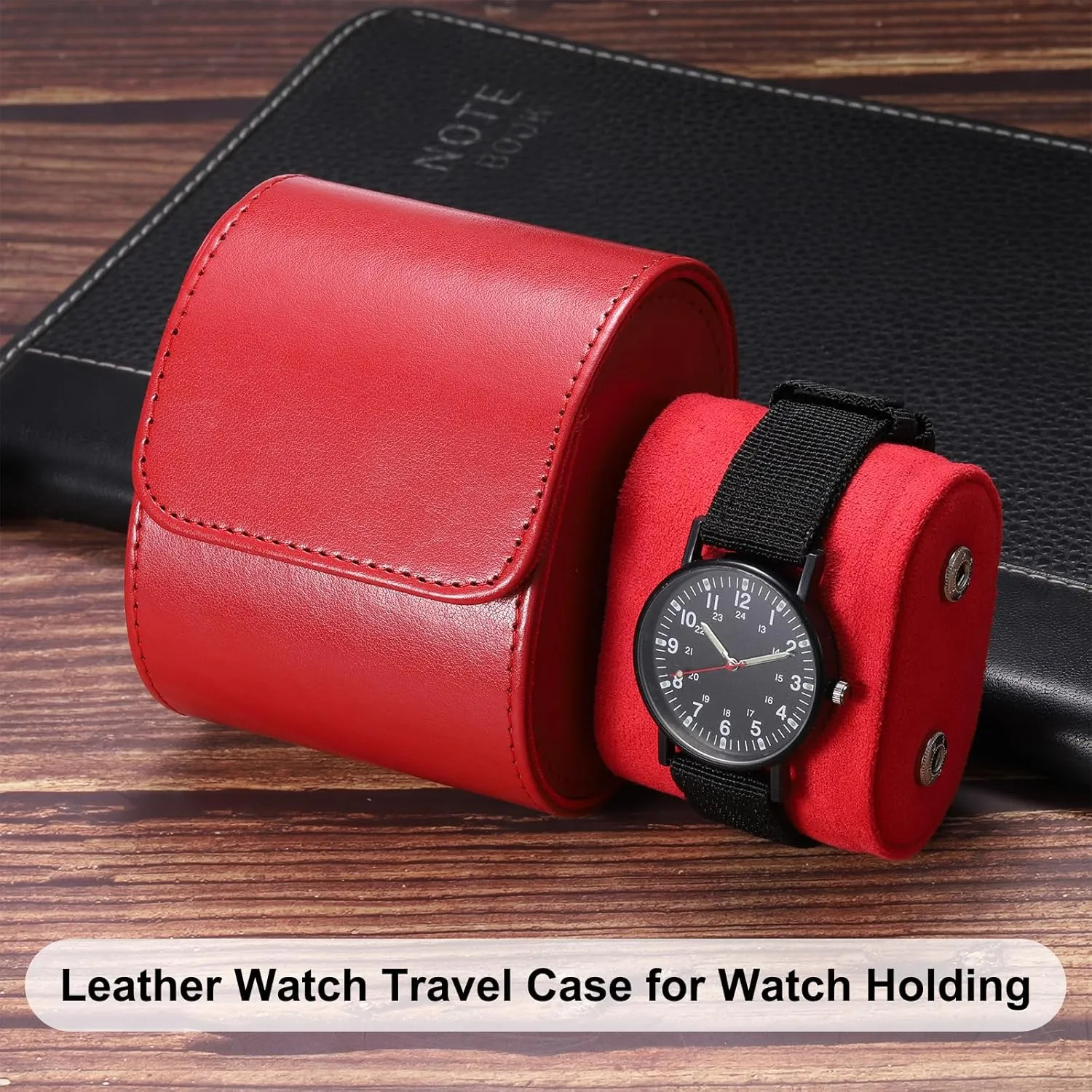 Case Single Watch Roll Storage Box Organizer for Men Women Watch Holding Storaging Displaying, 1 Slot, Red banker chaotically realm uxcell Leather Watch Travel 