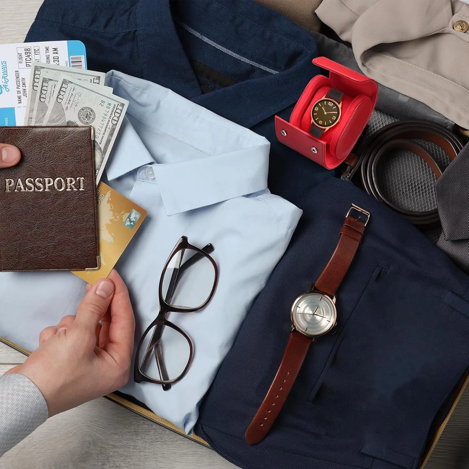 Case Single Watch Roll Storage Box Organizer for Men Women Watch Holding Storaging Displaying, 1 Slot, Red banker chaotically realm uxcell Leather Watch Travel 