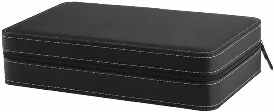 Case with Zipper Bracelet Packaging Container Display Holder Gray bedroom for Business Gifts 12 Slots Watch Box Winder Storage 