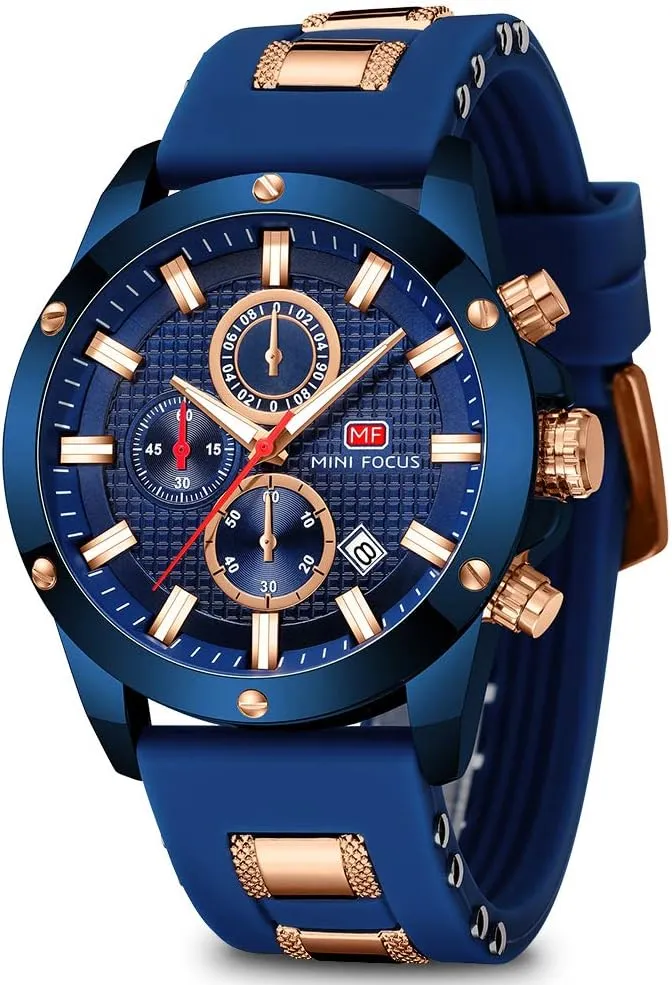 Casual Sports Watches (Chronograph/Waterproof/Luminous/Calendar) Silicon Band Fashion molasses assembly durability alternately tar bog Quartz Watch for Men Mini Focus Mens Watch 