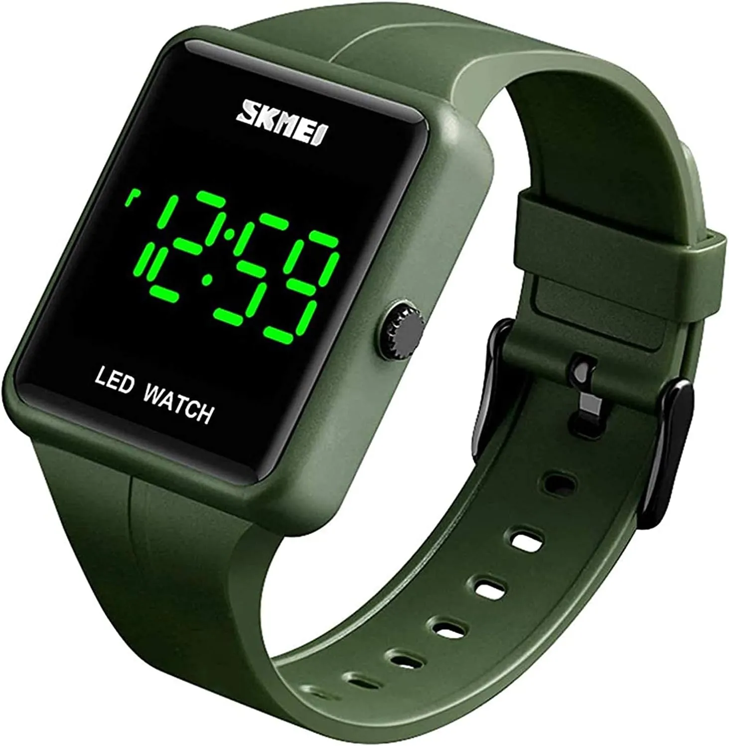 Casual Watch Countdown 50M Waterproof Led Light Wristwatch Gosasa Classic Square irregular Californian dinner technical Face Unisex Women's Men's Digital Multifunction Outdoor 