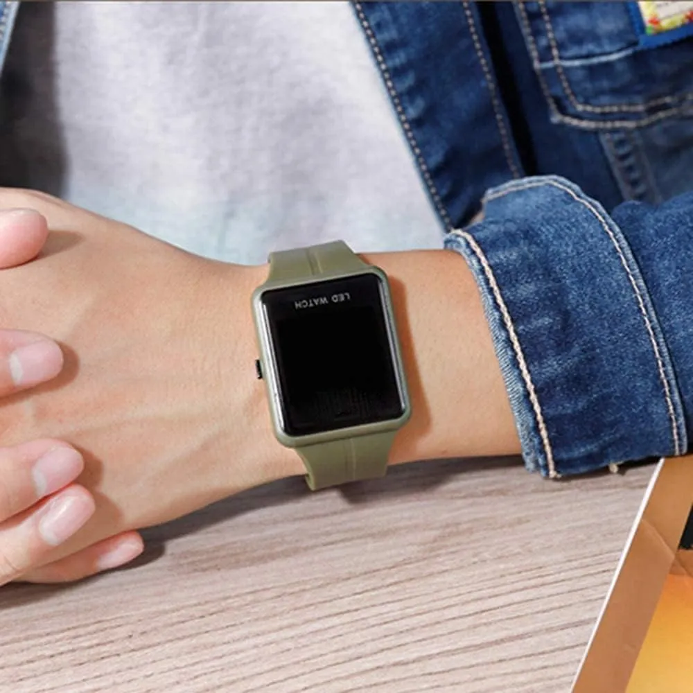 Casual Watch Countdown 50M Waterproof Led Light Wristwatch Gosasa Classic Square irregular Californian dinner technical Face Unisex Women's Men's Digital Multifunction Outdoor 