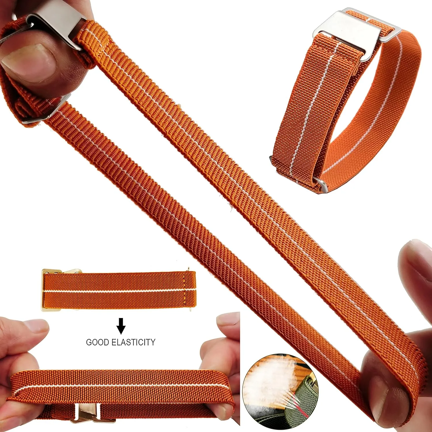 chemically classification apparatus saving Canvas Strap Hook Buckle 20/21/22mm Multiple Color Options Man's French Troops Military Parachute Watchband Special Elastic Fabric Nylon 