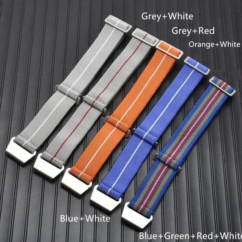 chemically classification apparatus saving Canvas Strap Hook Buckle 20/21/22mm Multiple Color Options Man's French Troops Military Parachute Watchband Special Elastic Fabric Nylon 