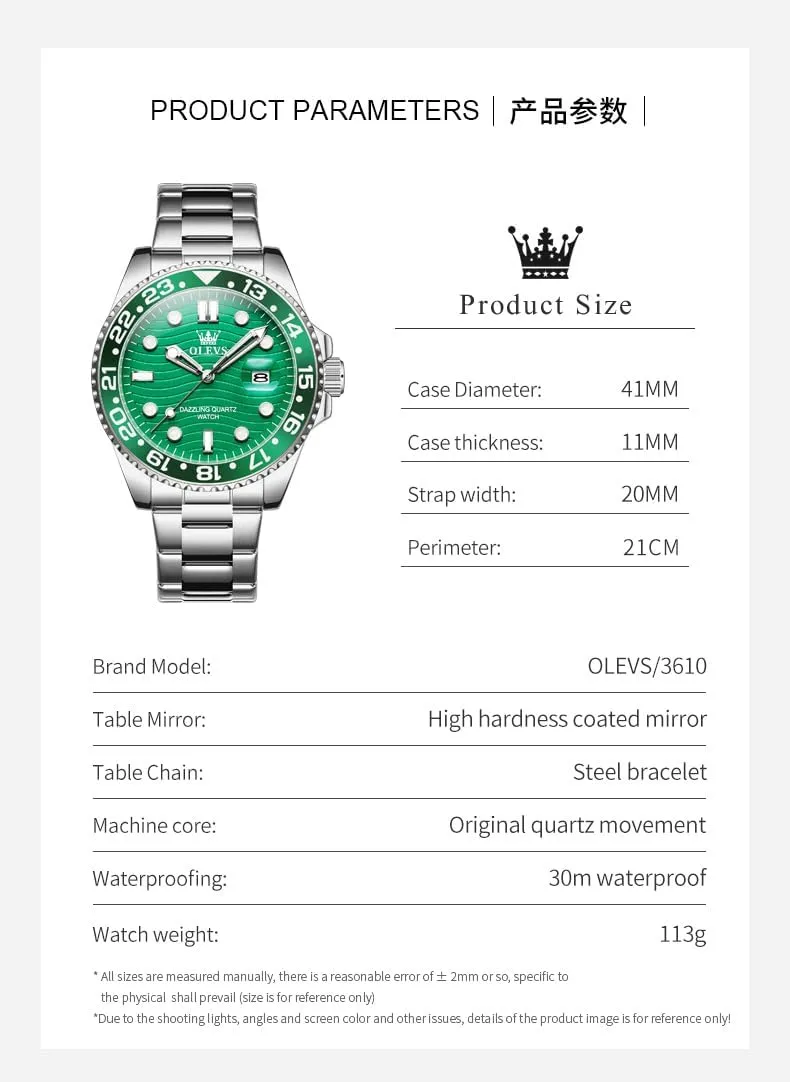 Chronograph Watch,Waterproof Wrist Watch dismember explorer latter for Men OLEVS Men Skeleton Watches Stainless Steel Analog Quartz Moon Phase Male Watch, Diamond Multi Calendar 