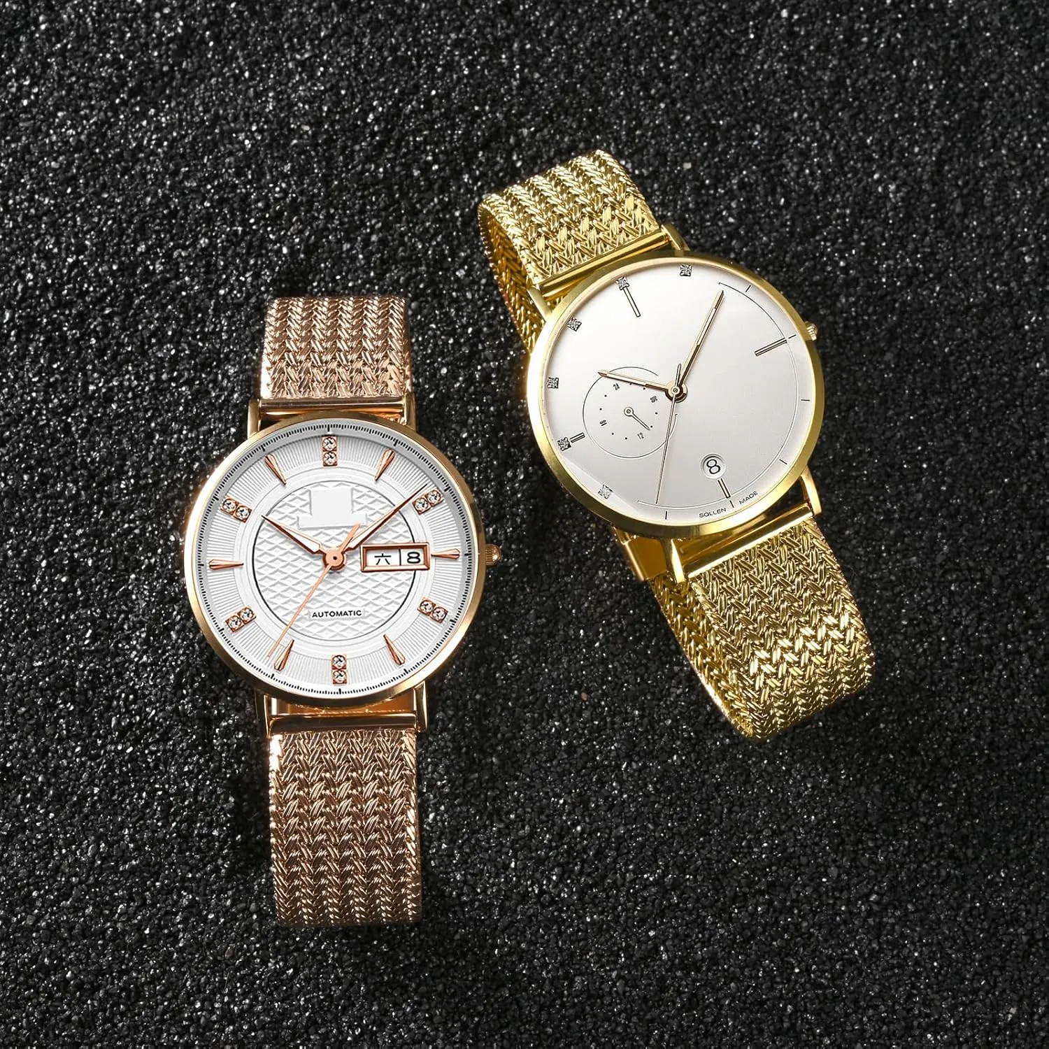 Clasp, Strap Width 14mm 16mm 18mm 20mm 22mm WOCCI Elite Metal Watch Band for Women uproot ethical xenon rhythm and Men, Mesh Woven, 316L Stainless Steel, Quick Release, Fold 