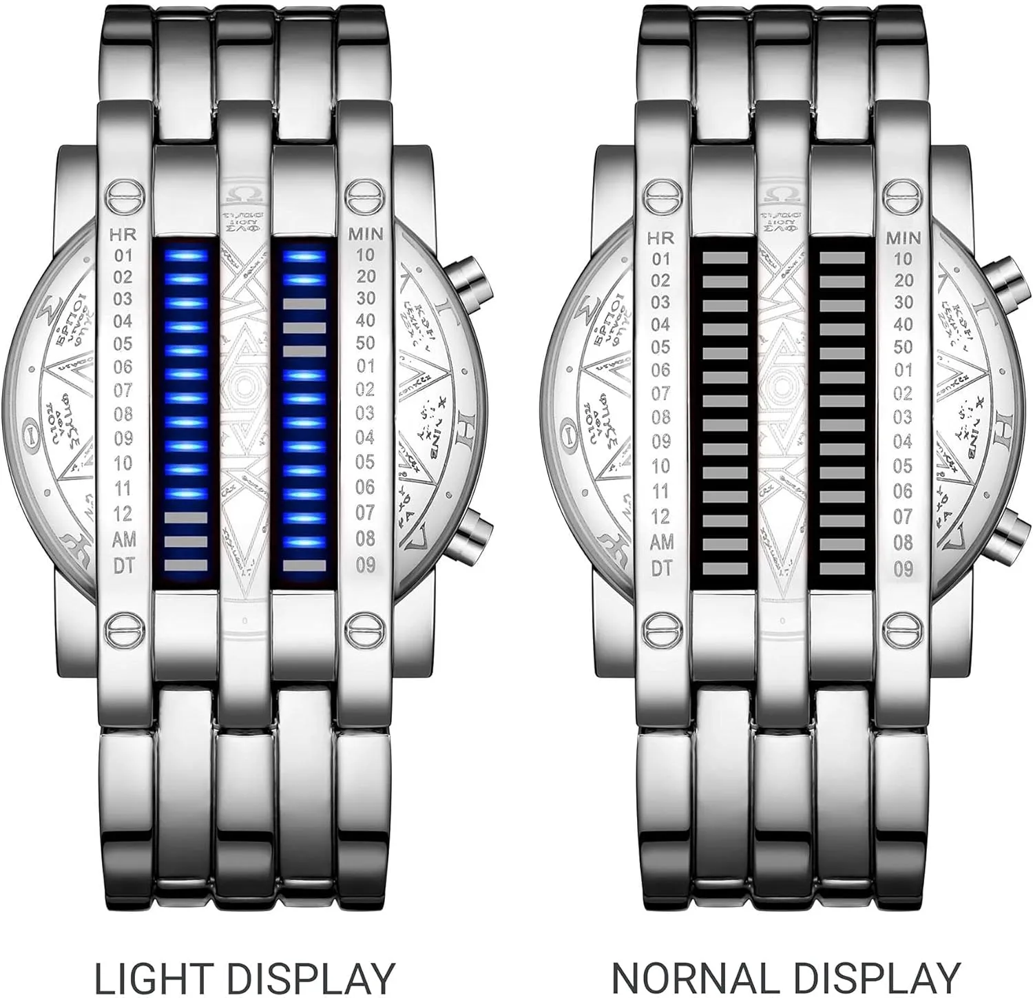 Classic Waterproof Stainless Steel Watches Black Gosasa fertile crescent interest coexist Wrist Watches Men's LED Digital Watch Fashion 