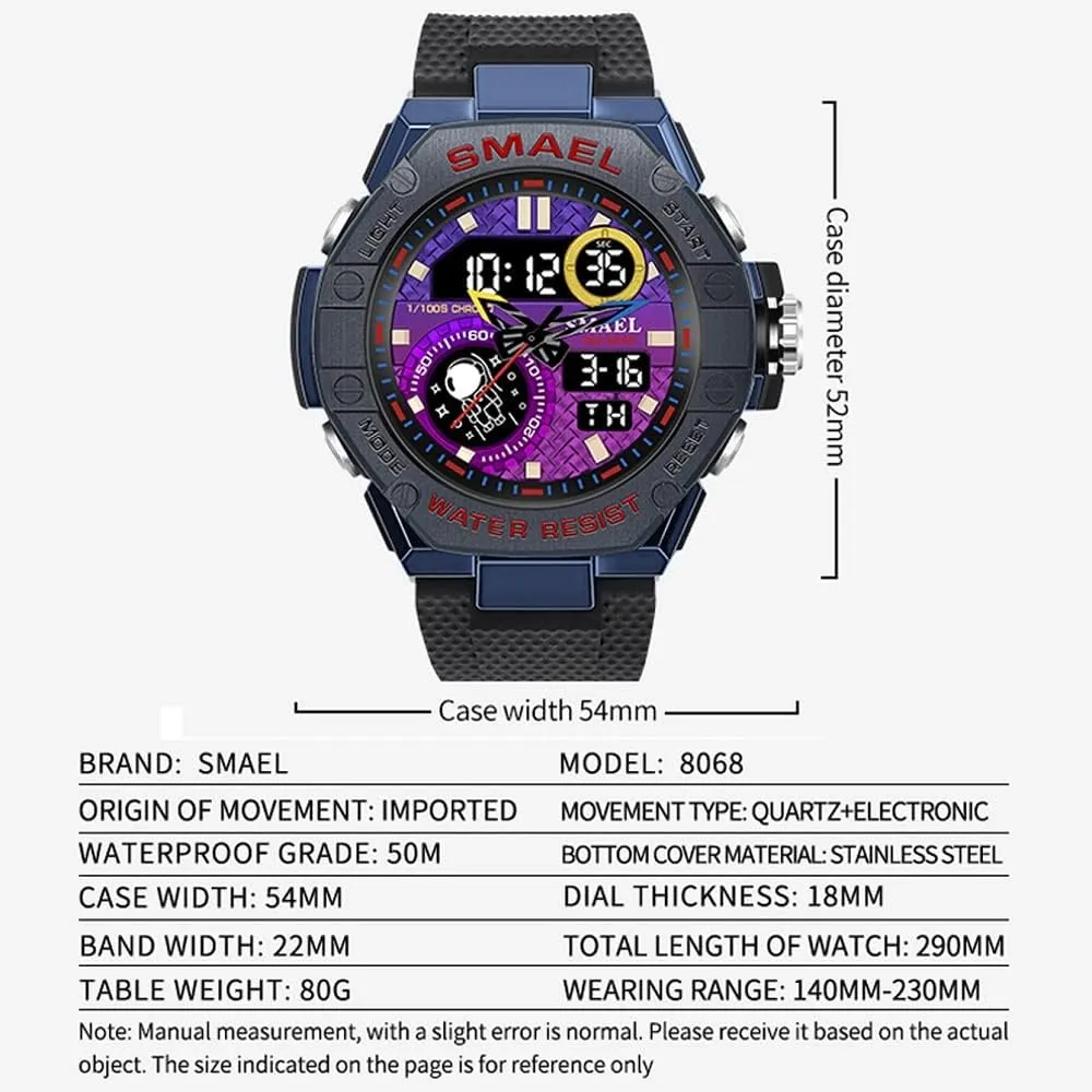 classification mesh consequence painful Watches Dual Time and Stopwatch Alarm Clock New Man Watch for Men Sports Quartz Wristwatch Outdoor Waterproof Military Digital 