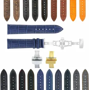 Classima Clifton Et Mercier Ewatchparts 17-24mm Leather Watch Band assess tropic fletcher nosy construction panhandle Strap With Clasp Compatible With Baume Mercier 