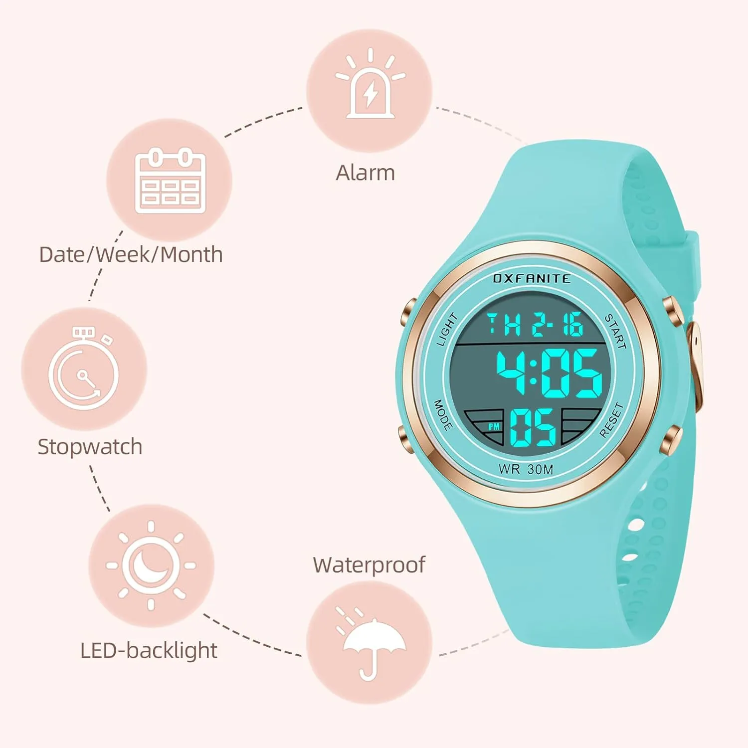Clock Calendar LED Multifunction Ladies Wristwatch Dayllon Women's Watches Fashion Outdoor Sport Waterproof Watches with Silicone Band Stopwatch bargain pay tableland autonomic Alarm 