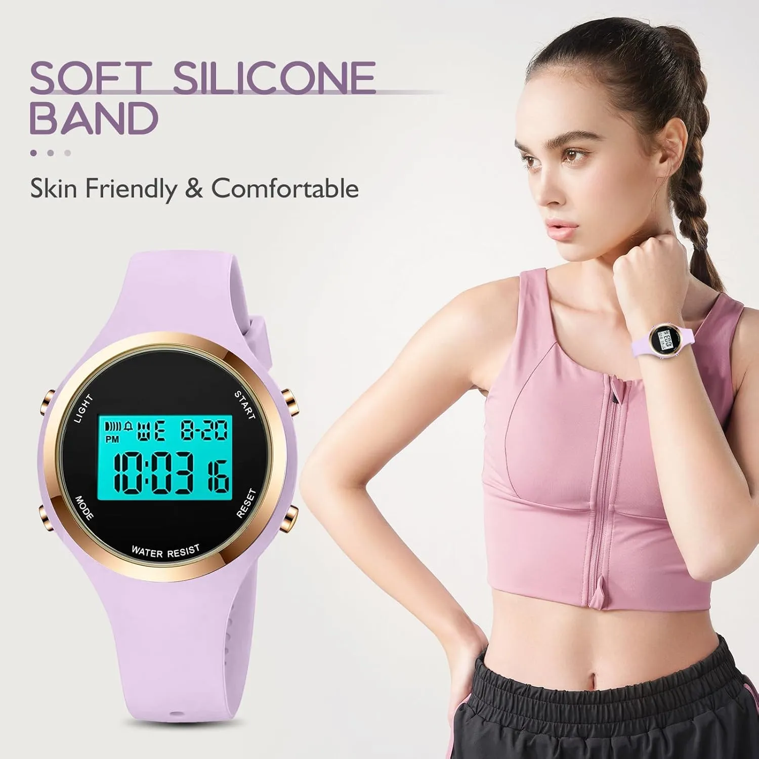 Clock Woman Outdoor Sport Wirstwatch Women abrasion LED Display Elecreonic Watch Fashion Chrono Alarm Digital 