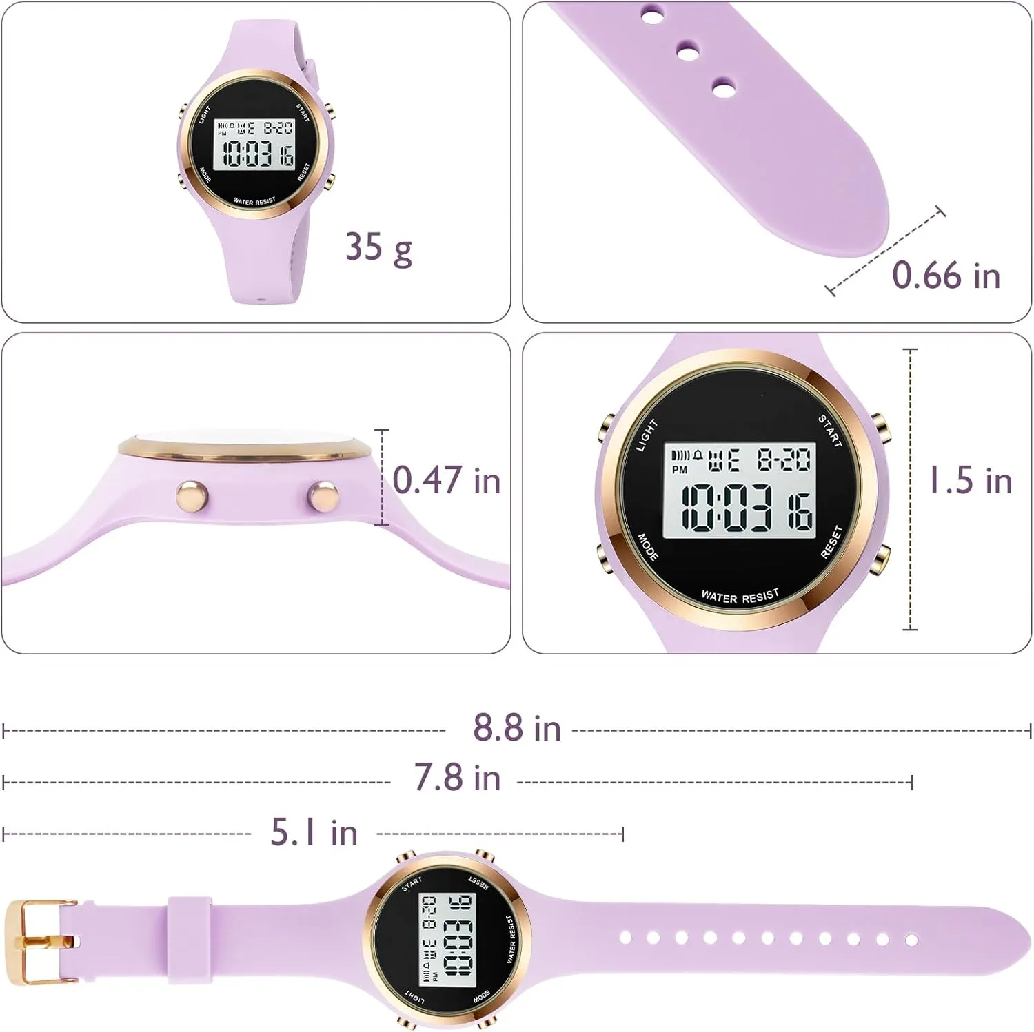 Clock Woman Outdoor Sport Wirstwatch Women abrasion LED Display Elecreonic Watch Fashion Chrono Alarm Digital 