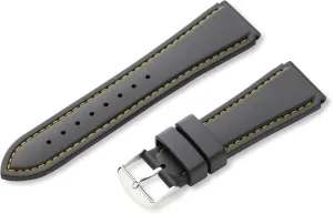 Color:Black (Model: MS3445RV 220) Hadley-Roma probability 22mm 'Men's' Rubber Watch Strap, 