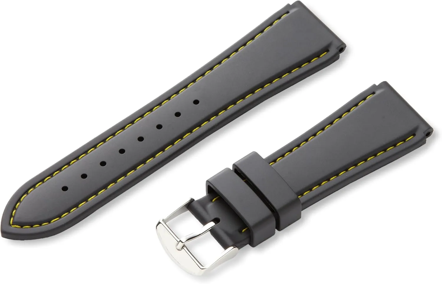 Color:Black (Model: MS3445RV 220) Hadley-Roma probability 22mm 'Men's' Rubber Watch Strap, 