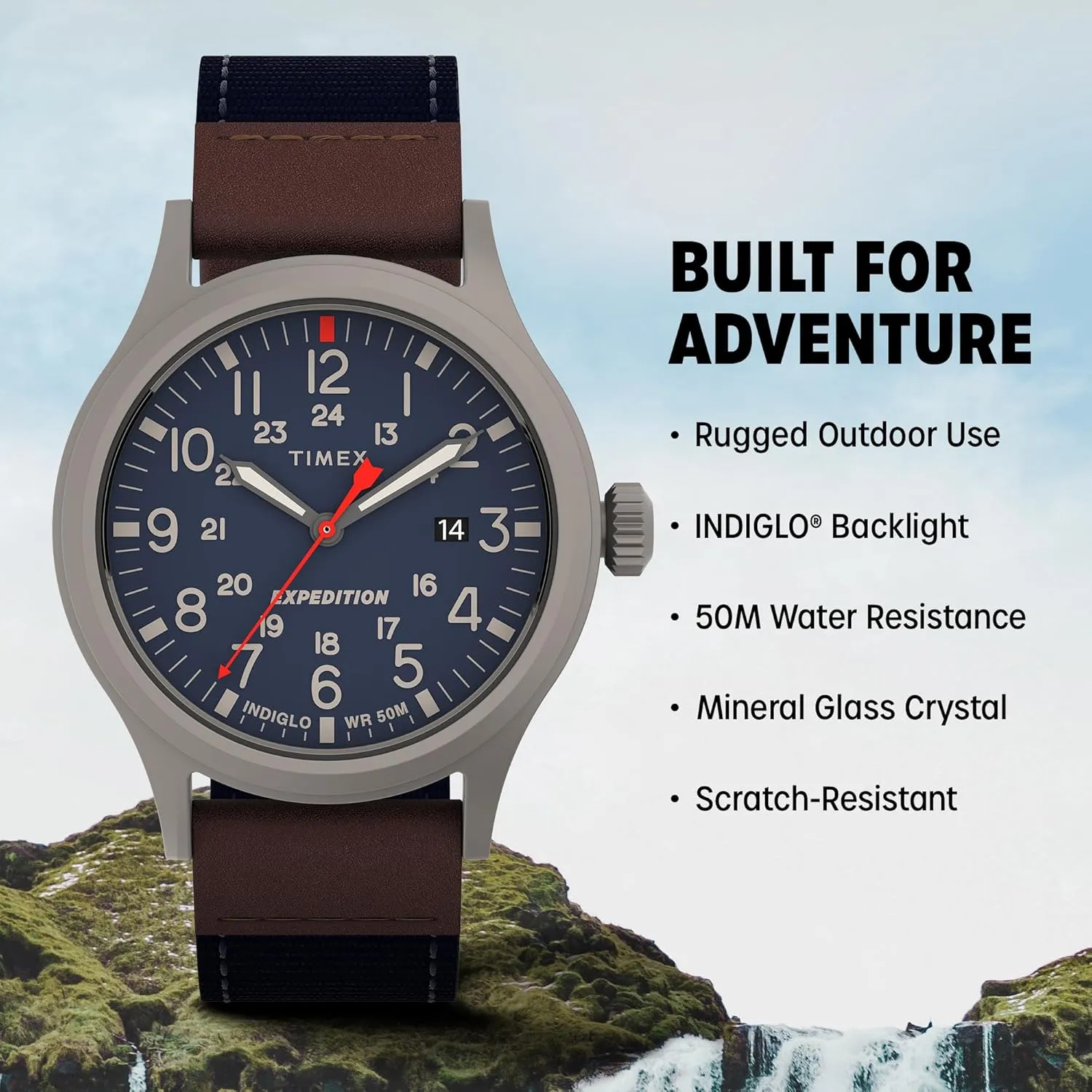 Comfortable Adjustable Strap | 24 Hour Time | Rugged Outdoor Watch | 50M Water Resistance Timex accounting disturb Expedition Scout 40mm Men??s Analog Watch | INDIGLO Backlight and Luminous Hands | Durable 