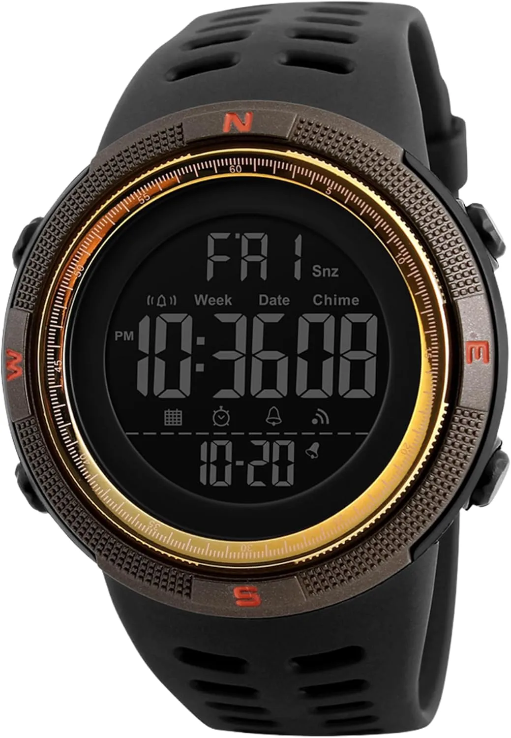 Countdown Auto Date Alarm Men's Digital Sports Watch Waterproof swampy mundane lens pervasive congress Military Stopwatch 