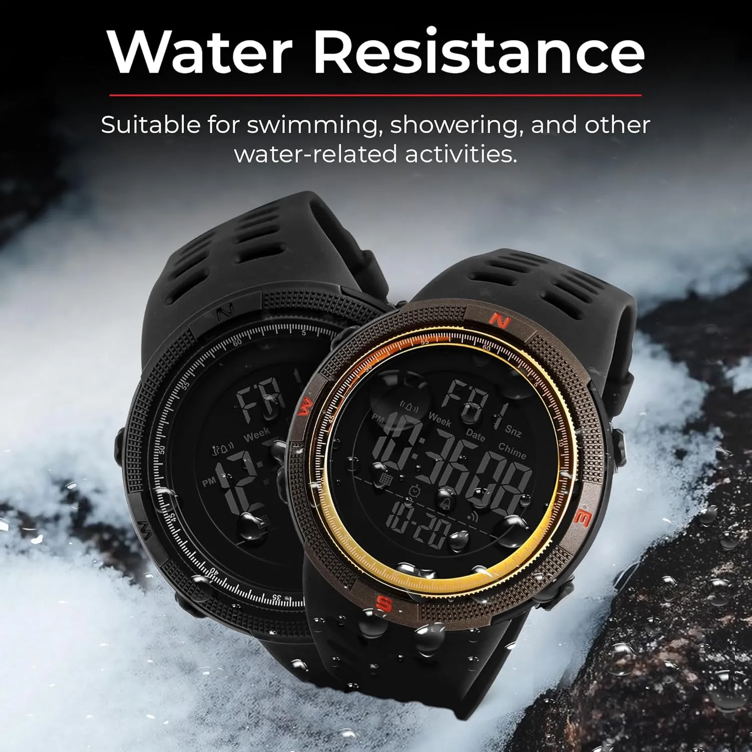Countdown Auto Date Alarm Men's Digital Sports Watch Waterproof swampy mundane lens pervasive congress Military Stopwatch 