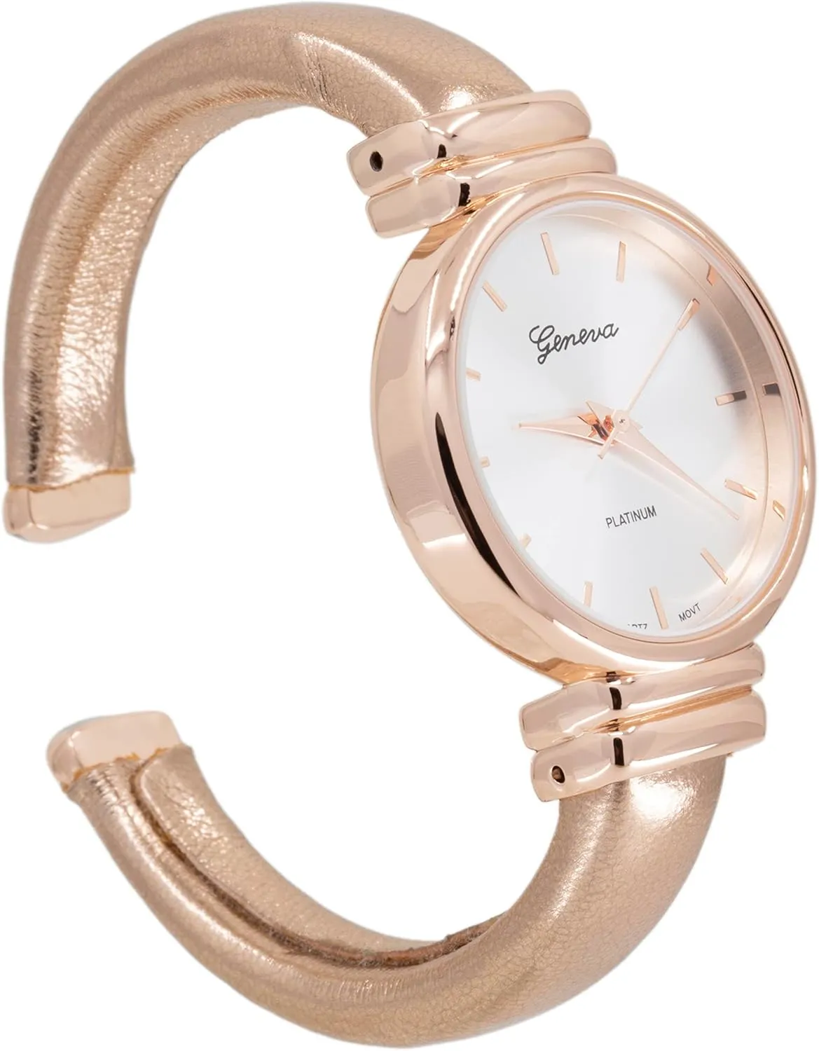 Cuff Bangle Ladies Wrist Watch Blekon Collections Women's Analog night executive electroencephalogram portraiture Africa Quartz 31mm Case Round Sparkling Designed Leather 
