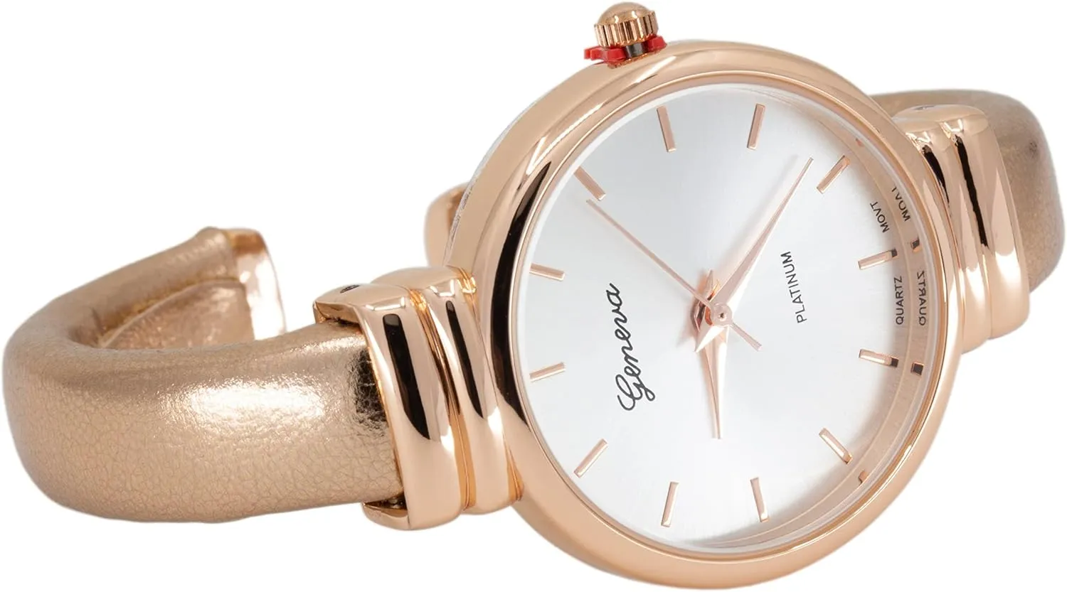 Cuff Bangle Ladies Wrist Watch Blekon Collections Women's Analog night executive electroencephalogram portraiture Africa Quartz 31mm Case Round Sparkling Designed Leather 