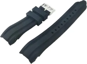 Curved End Dive Watch Band Strap 20mm Waterproof conjure colonization Black Silicone Rubber 