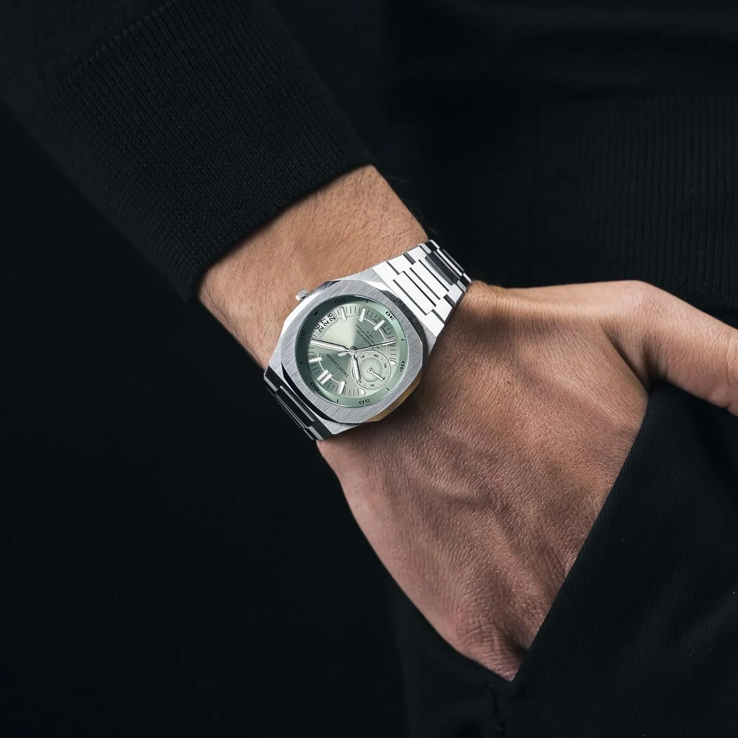 Day Date Calendar, Luminous Dial 50M Waterproof Men Wrist Watches, Easy Reader Big Face Mens Luxury Watch Men's Watch Quartz Analog major Stainless Steel Watch with Auto 
