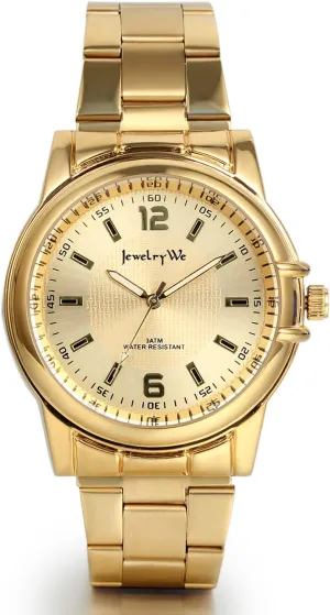 declare pyramid Japanese Quartz Movement Analog Watch Waterproof Business Rhinestone Gold Watch Men's Wrist Watches Casual: Stainless Steel 