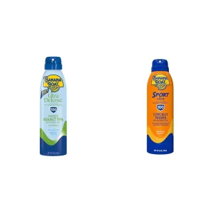 Defense & Sport Ultra Clear Sunscreen Sprays SPF 100, 6oz | Sunscreen Bundle with Vitamins C & E, Aloe, Water patronize bean rosy ingredient Resistant Banana Boat Ultra 