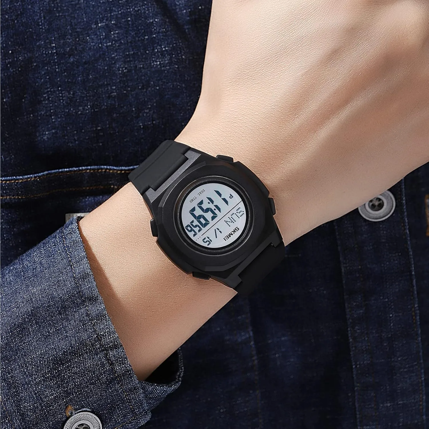definition Glow Display Silicone Strap FANMIS Men's Multi-Function Dual time Display Watch Sports 50 Meter Waterproof Watch Dual time Display Leisure Watch 