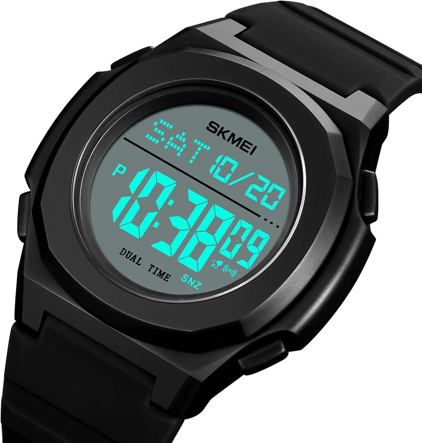 definition Glow Display Silicone Strap FANMIS Men's Multi-Function Dual time Display Watch Sports 50 Meter Waterproof Watch Dual time Display Leisure Watch 