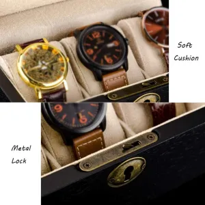 delivery Watch Jewelry Display Storage Box with Metal Buckle Lock and 3 Removable Velvet Pillows, size Watch Display Box 3 Slots 