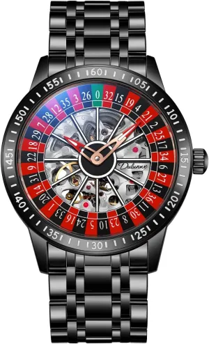 Design 30M Waterproof Casual horse ponder race hypothesize holding Fashion Wristwatches for Men Men's Watch Automatic Hollow Mechanical Roulette Wheel 