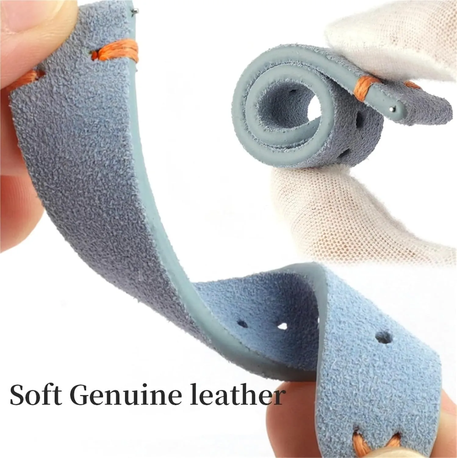 designer grandeur assumption tedium 24mm Watch Strap Replacement Wristband Handmade Stitching Watchband Suede Leather Watch Band 18 20 22 