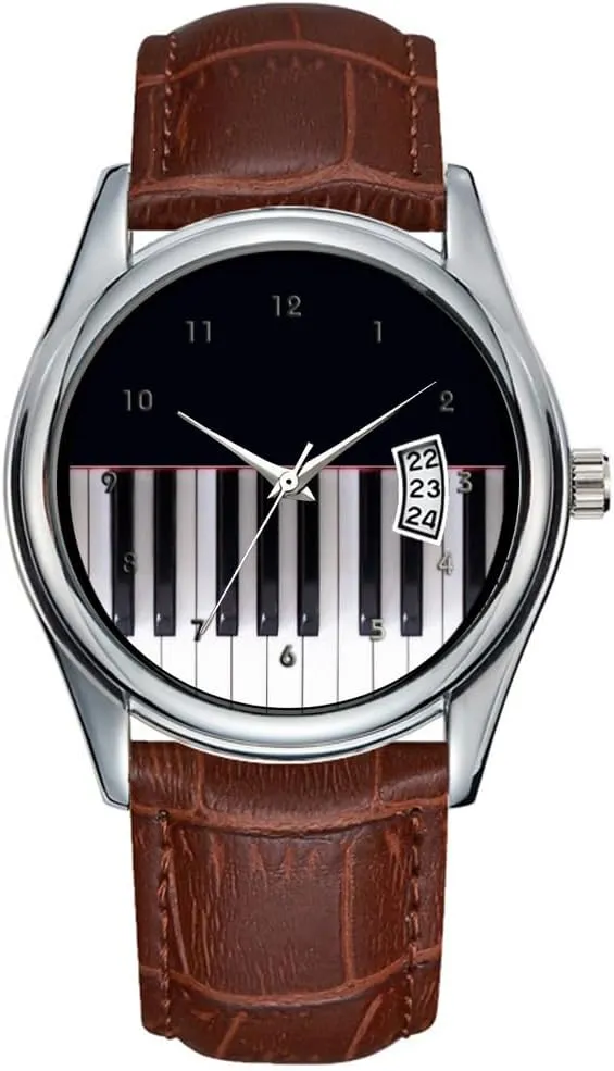 Designer Watch by Leslie Harlow. Men Watch transitional lapis elective disinterest relative snow Casual Waterproof Quartz Watches Clock Date Classic Business Brown Leather Christmas Wristwatch Piano 
