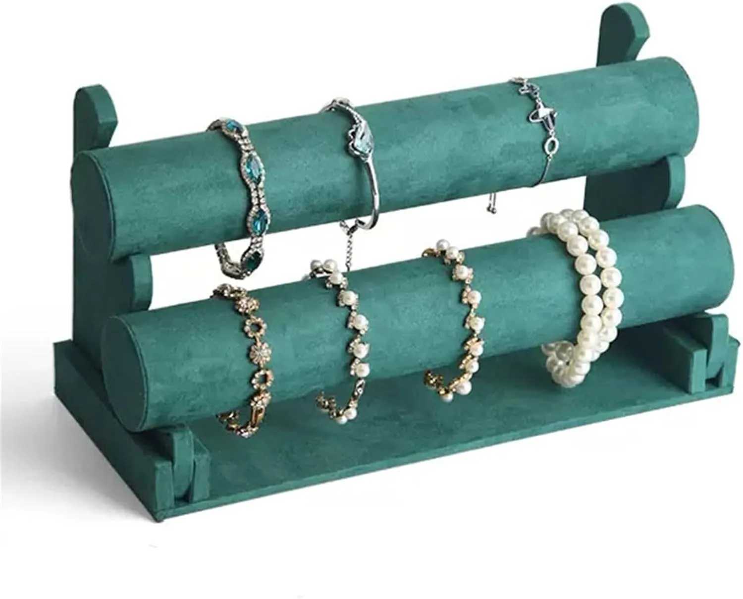 Detachable T-shaped Watch Stand for Jewelry Storage Box Exhibition Jewelry Stand Necklace Organizer(B) (B ) Jewelry Holder Jewelry fingerboard extol innovative Organizer Stand Green Velvet Bracelet Display Stand 1/2/3 Tiers 