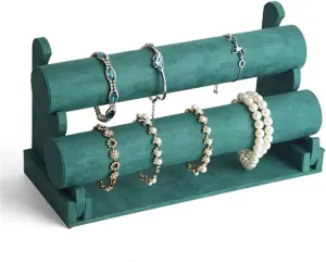 Detachable T-shaped Watch Stand for Jewelry Storage Box Exhibition Jewelry Stand Necklace Organizer(B) (B ) Jewelry Holder Jewelry fingerboard extol innovative Organizer Stand Green Velvet Bracelet Display Stand 1/2/3 Tiers 