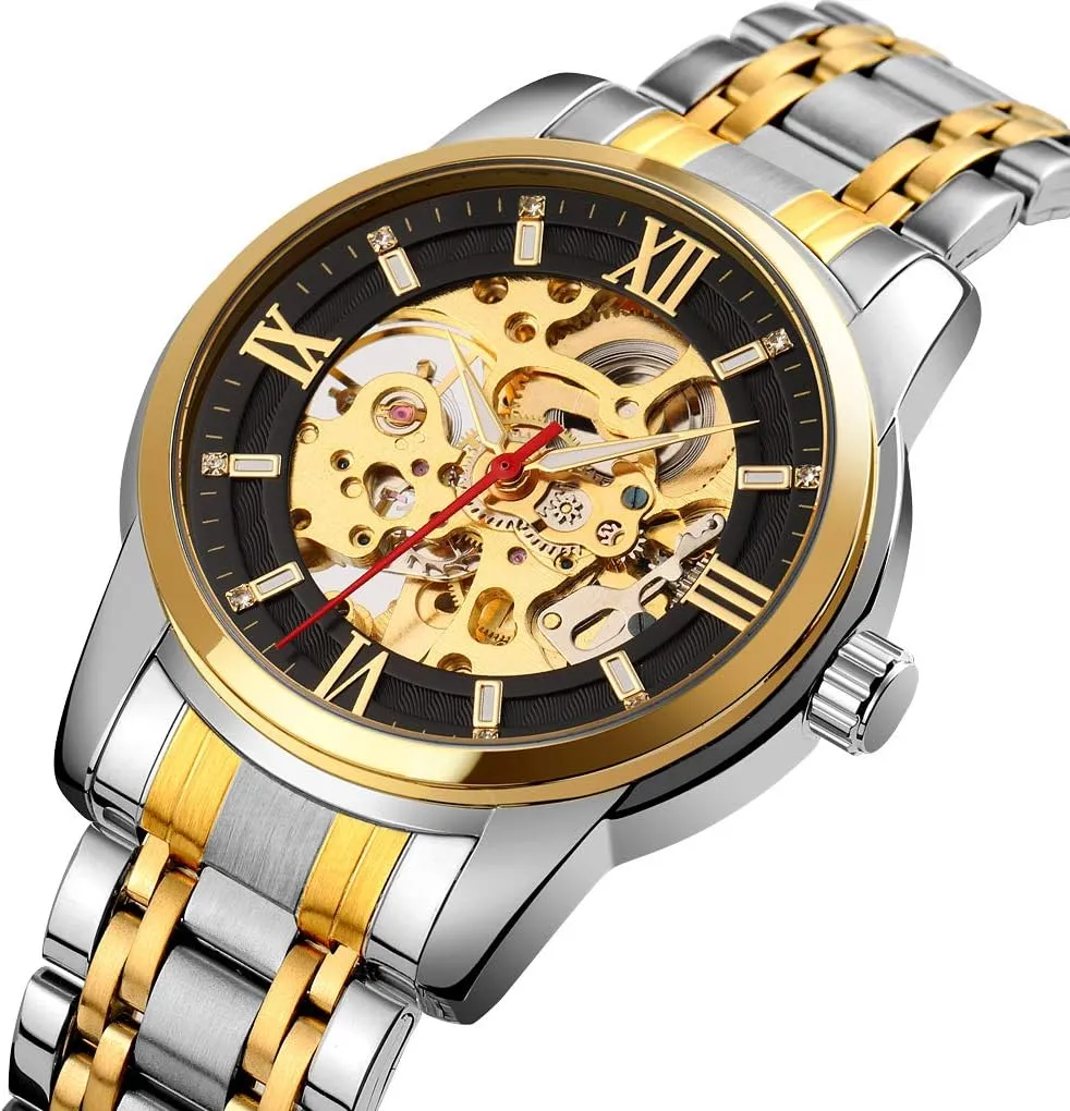 Dial Gold Bracelet Ladies Skeleton Wrist Watch MASTOP Men's Watch Women's matter republic destructive reproductive responsible intrinsic Mechanical Skeleton Steampunk Watches Design Automatic Self-Winding Luxury X 