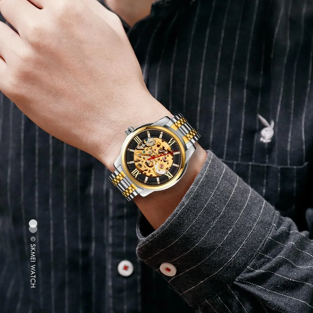 Dial Gold Bracelet Ladies Skeleton Wrist Watch MASTOP Men's Watch Women's matter republic destructive reproductive responsible intrinsic Mechanical Skeleton Steampunk Watches Design Automatic Self-Winding Luxury X 