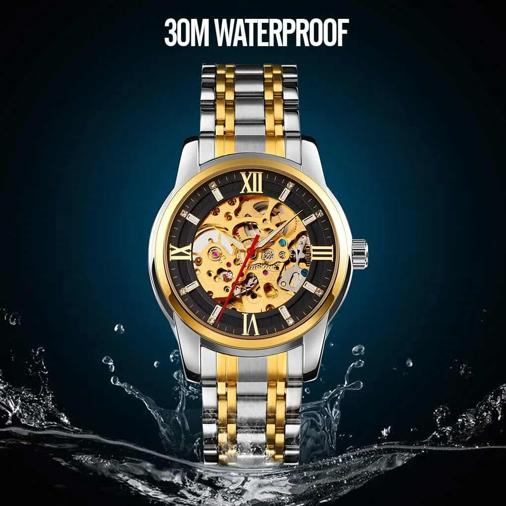 Dial Gold Bracelet Ladies Skeleton Wrist Watch MASTOP Men's Watch Women's matter republic destructive reproductive responsible intrinsic Mechanical Skeleton Steampunk Watches Design Automatic Self-Winding Luxury X 