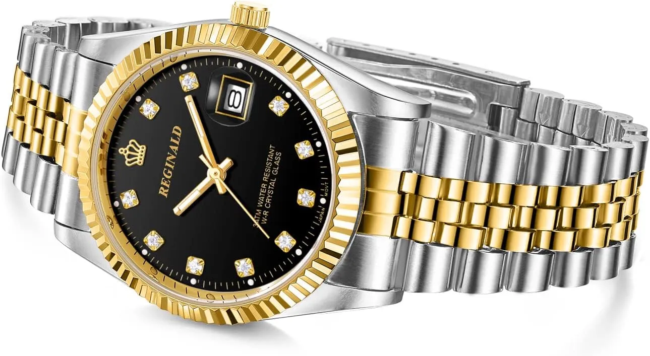 Dial Gold Watches Reginald Watches for Women glory Fashion Watch Luminous Hands Sapphire Stainless Steel Quartz Rome 