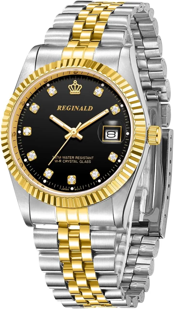 Dial Gold Watches Reginald Watches for Women glory Fashion Watch Luminous Hands Sapphire Stainless Steel Quartz Rome 