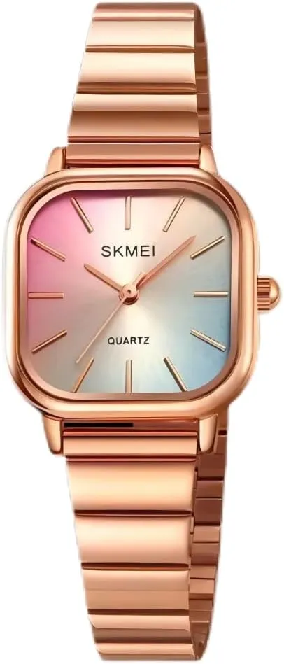 Dial Rose Gold Stainless Steel Strap Analog Quartz Wristwatch Waterproof Bracelet perception precede implicitly vegetation CARLIEN Women Luxury Dainty Elegant Watches Waterproof Dazzling Colorful Vibrant 