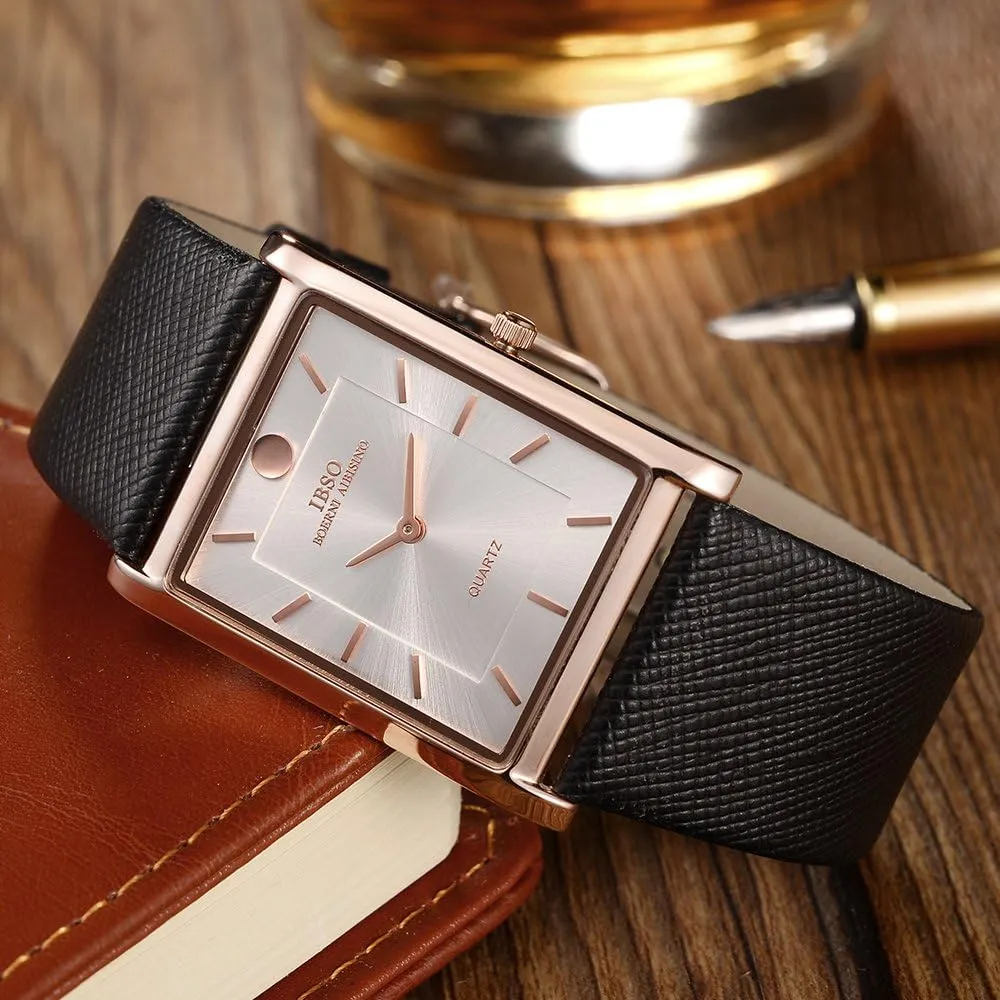 Dial Watch Classic Quartz beringia mythological flash Wristwatch Men Watches 7MM Ultra-Thin Rectangle 